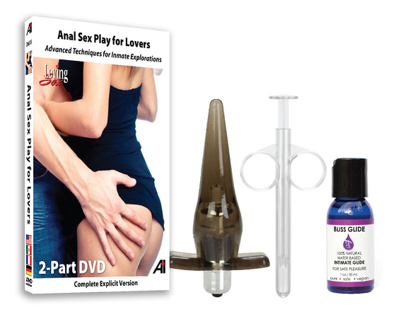 Loving Sex Exclusive Anal Sex Play Kit - DVD, Vibrating Butt Plug, Bliss Glide & 2 Lube Tubes